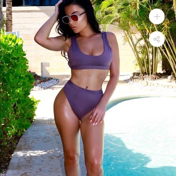 Dippin' Daisy's Sporty Swim Banded High Waist Cheeky Bottom Lrg - Picture 1 of 10